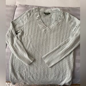 Eddie Bauer medium weight soft blue pullover sweater